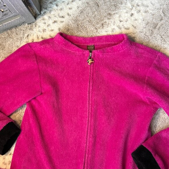 Paul Frank monkey onesie costume small hot pink fleece loungewear girlhoodcore - Picture 2 of 9